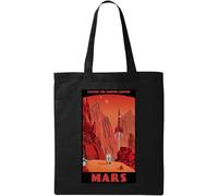 Explore The Red Planet Futuristic Poster - Bolsa de algodón ecológico natural, color negro, Black, Talla única