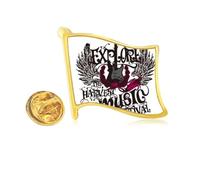Explore uoThe Harvest Rock Music - Pin de solapa con bandera de metal dorado