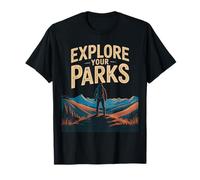 Explore USA National Parks Hiking Adventure Landscape Sunset Camiseta