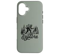 Explore Vintage Hiking Bigfoot Backpacking Sasquatch Carcasa para iPhone 16