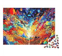 Explosión cósmica psicodélica 1000 Piezas Stock De Cartas Premium Rompecabezas Premium Fans De Adolescentes 12-18 Años Difícil Desafío Decoración De Paredes 52x38cm/1000pcs
