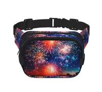 Explosion Firework - Riñonera cruzada con estampado 3D para mujer, para viajar, correr, Negro -, Talla única