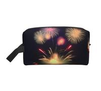 Explosion Fireworks - Bolsa de cosméticos con impresión 3D de gran capacidad para mujeres, bolsa de aseo para hombre, bolsa de aseo de viaje, White, Talla única