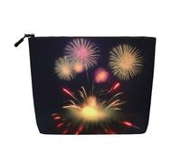 Explosion Fireworks - Bolsa de maquillaje con impresión 3D para mujer, bolsa de cosméticos portátil, organizador de maquillaje de viaje, Black, Talla única
