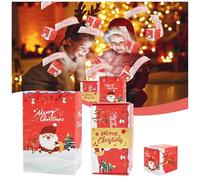 Explosion Gift Box, Money Gift Boxes for Cash Pop Up, Folding Surprise Box for Christmas, Birthday, Anniversary, Valentine, and Proposal Gifts (Red,10 Bounces)