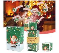 Explosion Gift Box, Money Gift Boxes for Cash Pop Up, Folding Surprise Box for Christmas, Birthday, Anniversary, Valentine, and Proposal Gifts (Green,10 Bounces)