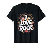 Explosión musical I Love Rock Bold Guitar Camiseta