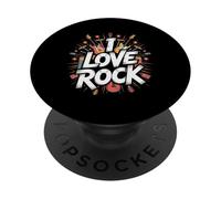 Explosión musical I Love Rock Bold Guitar PopSockets PopGrip Adhesivo