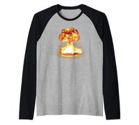 Explosión Nuclear de Nube de Hongos Camiseta Manga Raglan
