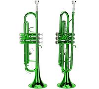 Explosión Trompeta Trompeta Instrumento Musical Trompeta Profesional Trompeta Instrumento de Latón Buena Resonancia Tono Fin Principiante Jugando (GREEN)