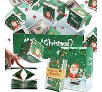 Explosion Wrap-Pop Up Surprise Money Box Christmas, Christmas Money Explosion Box with Confetti Cash Luxury for Birthday Anniversary Valentine Proposal Surprise Your Loved Ones (Green,6 boxes)