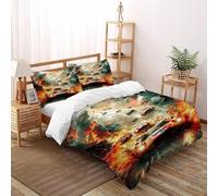 Explosiones Coches Funda De Edredón 3 Piezas 3D Impresa Racing Track Cars con Funda Almohada Double（200x200cm） Microfibra Juego De Cama para para Niñosy Hombres