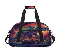 Explosive Galaxy Dinosaur Car - Bolsas de lona para niñas y niños, bolsa de viaje de fin de semana de 24 L, bolsa de deporte para gimnasio, práctica, color, 24 L, Organizador de bolsas