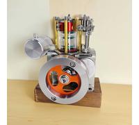 ExploTex 16cc Four-Stroke Water-Cooled Etanol Internal Combustion Engine Model, Assembled Metal Internal Combustion Demostration Demostration Demostration Device with Visible Mechanism, Educational