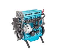 ExploTex Maqueta 3D para un motor de coche de cuatro cilindros de 4 filas L4 con turbocompresor de metal (más de 364 piezas/azul) - Un homenaje a los clásicos que combina la educación con la diversión