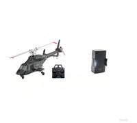 ExploTex Mini helicóptero RC modelo A61 a escala 1:53, Air-Wolf 2,4 G, 4 canales, un rotor, sin flybarless con retención de altura óptica (versión RTF/negro y blanco) + 1 batería, ideal para
