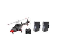 ExploTex Mini helicóptero RC modelo A61 a escala 1:53, Air-Wolf 2,4 G, 4 canales, un rotor, sin flybarless con retención de altura óptica (versión RTF/rojo y negro) + batería * 2, ideal para