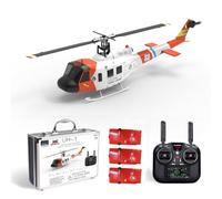 ExploTex WOLFBUSH×YU Xiang F07S UH-1 Huey - Helicóptero RC 1:34, 2,4 G 6 canales, accionamiento directo sin escobillas, modelo de helicóptero sin escobillas 6G con GPS, palanca de acelerador ajustable