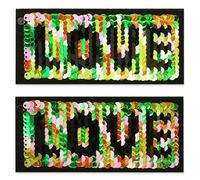 Expo International 2 parches bordados de lentejuelas reversibles para planchar, varios colores