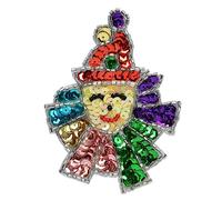 Expo International Mardi Gras Mime - Parches/apliques de lentejuelas con cuentas de 8 x 5 1/2 pulgadas, varios colores