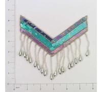 Expo International Parche de lentejuelas con flecos de cheurón occidental de 6 x 5 pulgadas, varios colores