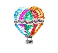 Expo International Parche de lentejuelas de globo aerostático de prisma de 4 x 3 1/4 pulgadas, varios colores