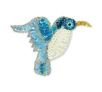 Expo International Parches/apliques de lentejuelas de colibrí de 3 3/4 x 3 1/4 pulgadas, varios colores