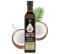 Exponatura Aceite MCT C8 Orgánico 500 ml - 100% Extracto de Aceite de Coco, Ácido Caprílico Puro - Energía Natural para Dieta Keto y Paleo - Vegano