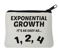 Exponential Growth It's As Easy As 1 2 4 Funny Math - Monedero de neopreno (10 x 11 cm), color blanco, White, Talla única