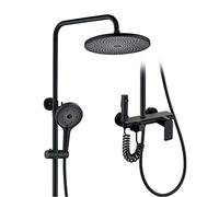 Exposed Shower System Luxury Shower Faucet Kit Sinlge Handle Exposed Shower Set with Hand Held Spray, Bidet Sprayer,Black