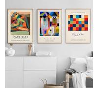 Exposición de Paul Klee, arte mural, pintura en lienzo, imagen minimalista moderna, carteles abstractos e impresiones para la decoración del hogar, 50 x 70 cm, 3 piezas sin marco