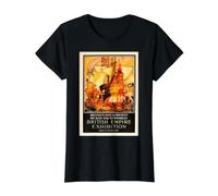 Exposición del Imperio Británico - Pasado y Presente de Gran Bretaña 1924 Camiseta gráfica económica, Mujer, Negro, S