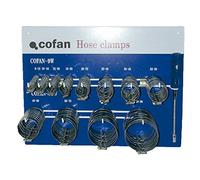 Expositor 120 abrazaderas banda 9mm + destornillador SW7mm, con 10 uds por medida desde la 8-12 hasta 70-90