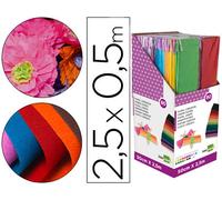 Expositor 80 Bolsas Papel Crepe. colores variados