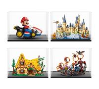 Expositor acrílico compatible con Lego Mario Kart 72037, sin modelo | 39 x 29 x 25 cm, cristal acrílico resistente al amarillamiento, a prueba de polvo, almacenamiento y organización
