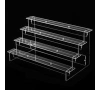 Expositor acrílico de varios niveles de 25 capas para organizar perfumes, cupcakes y joyas, diseño desmontable para una fácil limpieza (4 capas de 40 cm)