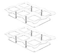 Expositor acrílico para cupcakes - Torre de pastelería transparente, expositor de servicio apilable, organizador de postres ligero, elegante plataforma superpuesta | Arreglo elegante para mesa d