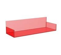 Expositor acrílico para figuras, soporte de exhibición de cubos acrílicos con base hueca para figuras de postre, coleccionables, el interior de los cinco paneles está vacío (rojo, 15 cm)