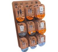 Expositor de cargadores gan y cables tech one tech eko 400903/ 9 ganchos/ incluye 27 productos