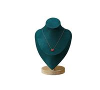 Expositor Collares 1 marco de exhibición de collar, modelo de retrato, marco de joyería for colgante de cuello, marco de exhibición de modelo de cuello, collar de joyería(Green,M)