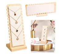Expositor Collares, Soporte para Joyas de 12 Ranuras, Colgador Collares, Soporte de Madera para Collares, Soporte de Joyería, Expositor de Collares, para Collares, Colgantes, Pulseras