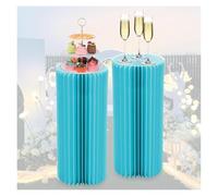 Expositor con pilares de papel, Paquete de 2 plegables multicolor 20 a 100 cm(Blue,H 80cm)