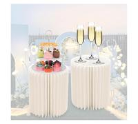 Expositor con pilares de papel, Paquete de 2 plegables multicolor 20 a 100 cm(Creamy White,H 40cm)