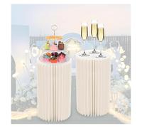 Expositor con pilares de papel, Paquete de 2 plegables multicolor 20 a 100 cm(Creamy White,H 60cm)