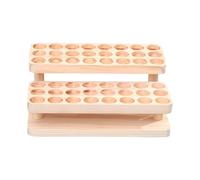 Ｚｉａｌｏｆｉ Expositor de Aceites Esenciales de Madera con 48 Ranuras Y 2 Niveles para Mesa de Baño Y SPA
