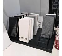 Expositor De Azulejos De Gran Capacidad, Soporte De Escritorio con 10/20/30 Ranuras para Tarjetas, Soporte De Muestra De Vidrio para Azulejos De Metal Y Cerámica, Idea(Size:30 Card Slots,Color:Negro)