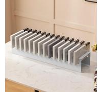 Expositor de Baldosas Cerámicas Countertop Marble Tile Sample Display Racks, Portable Metal Ceramic Storage Organizer For Shopping Malls/ Trade Show, Small Sample Shelf Cabinet Door Plate Rack(White,S
