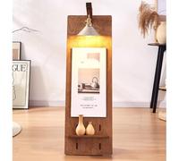 Expositor de Carteles con luz, Soporte de Madera para Carteles de pie(marrón,119.5x39x60cm)