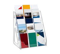 Expositor de catálogo de escritorio - 5 niveles de soporte plegable para folletos | organizador de marketing de espacio comercial frontales, folletos de ventas, menú, folletos y folletos