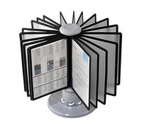 Expositor de catálogos giratorio de 360°, soporte de sistemi de referencia de escritorio con 20 paneles de doble cara, organizador de archivos que ahorra espacio, para comedor, hotels